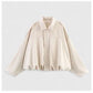 Trendy Oversized Faux Suede Bomber Jacket