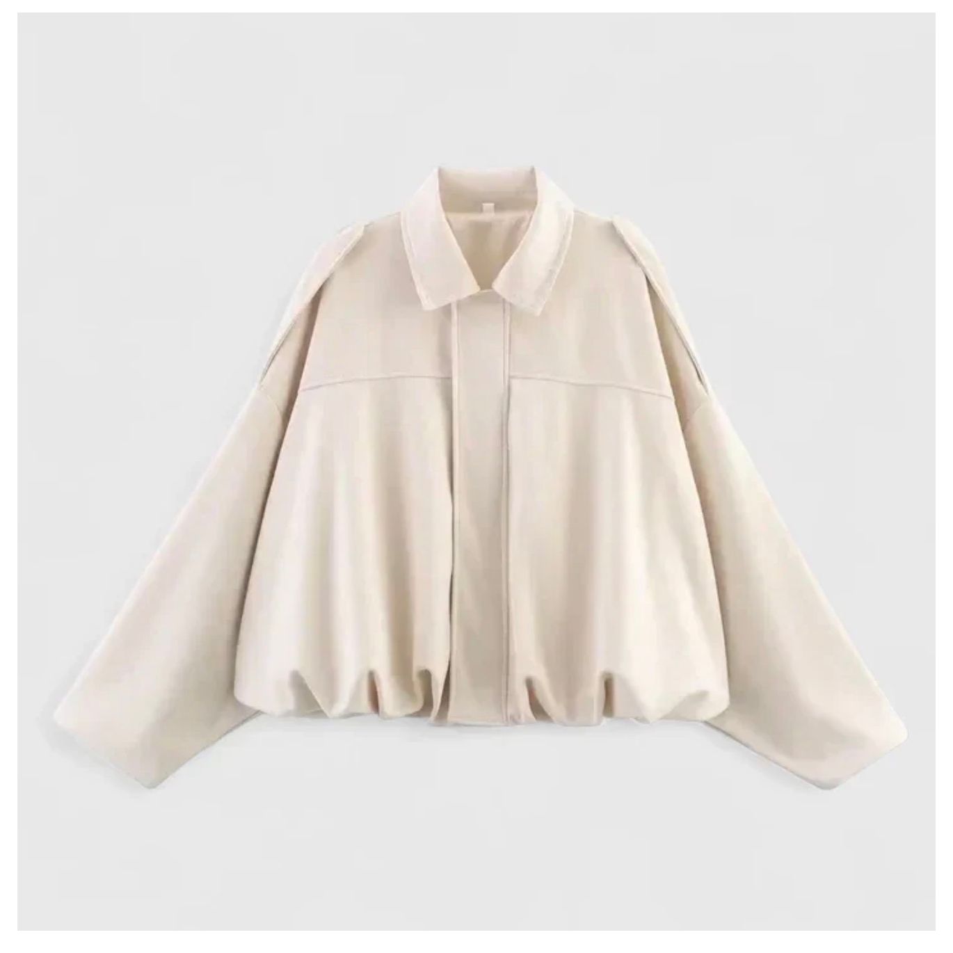 Trendy Oversized Faux Suede Bomber Jacket