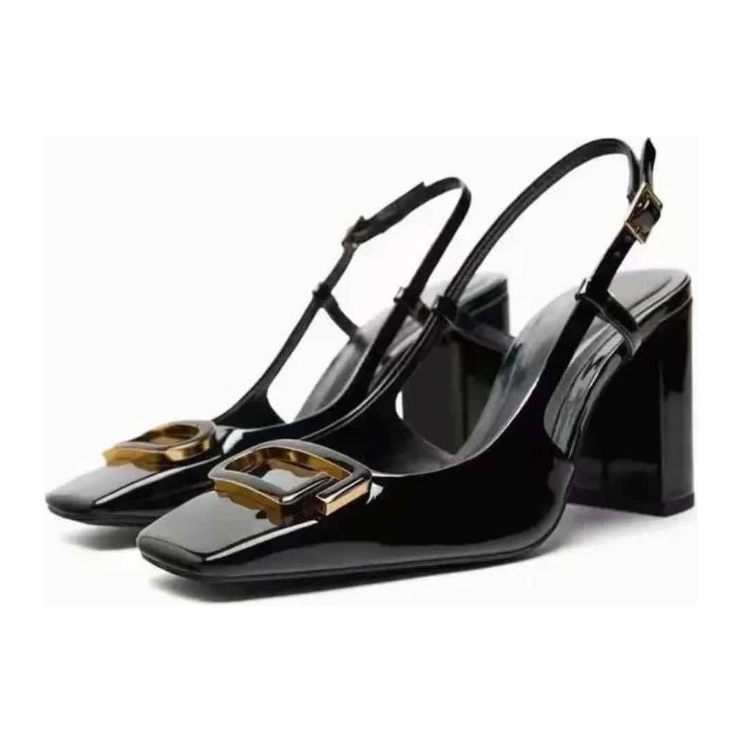 Glossy Thick Short Heel