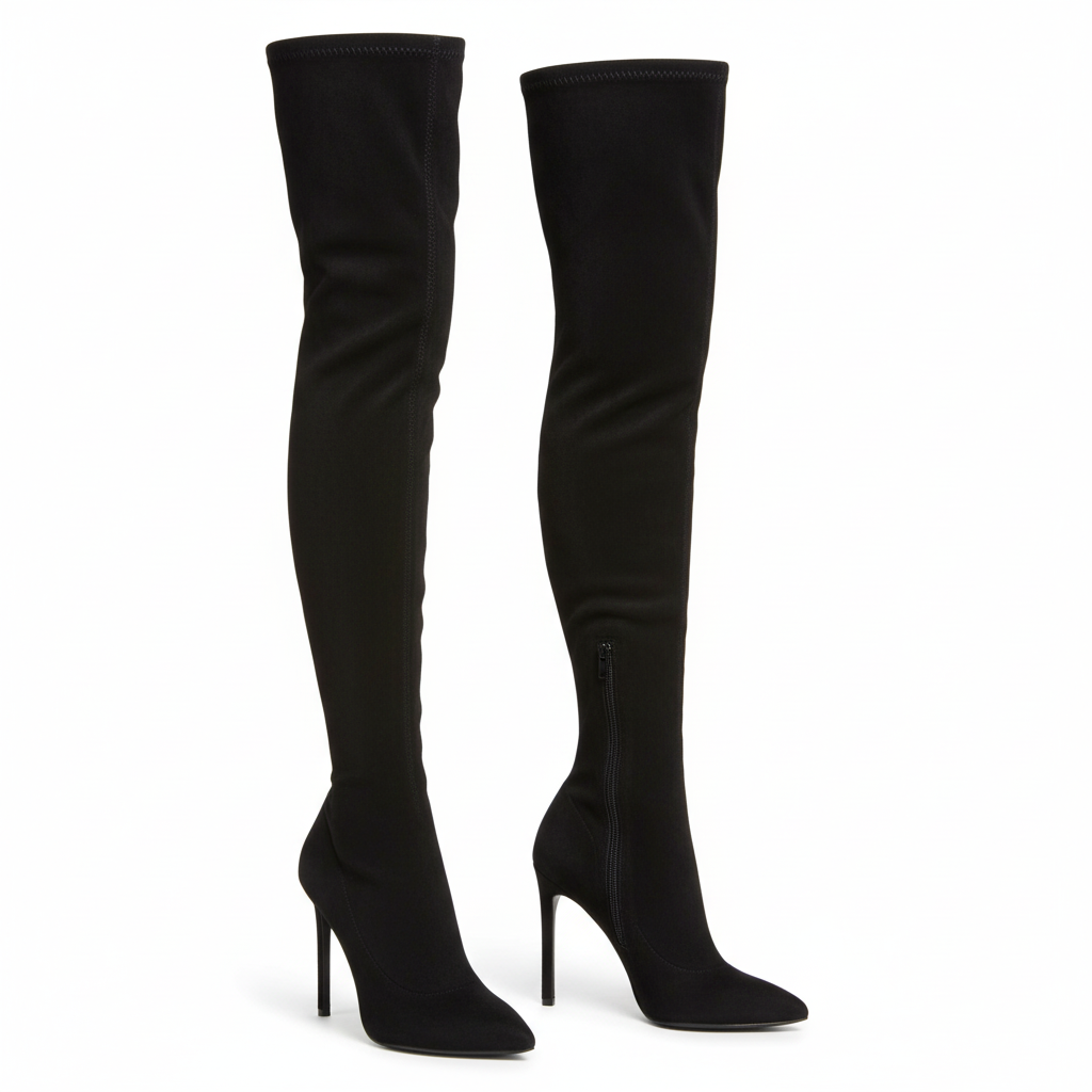 High Heel Suede Lace up Boot