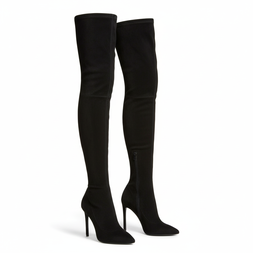 High Heel Suede Lace up Boot