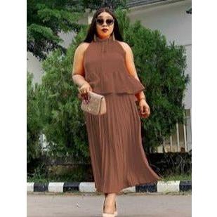 Classy Pleated Two Piece Set