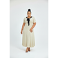 Bow Tie Ribbed Elegant Short Sleeve Knit Dress