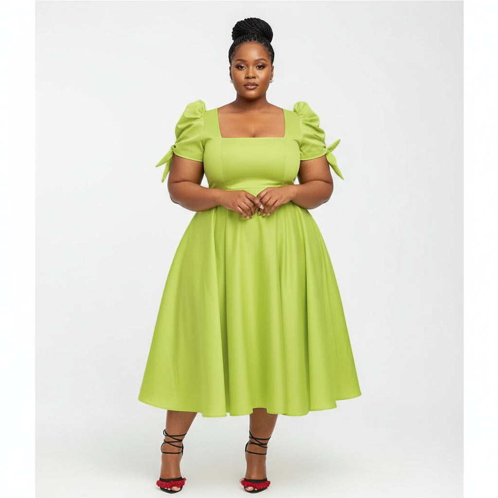 Square Short Sleeve Dress