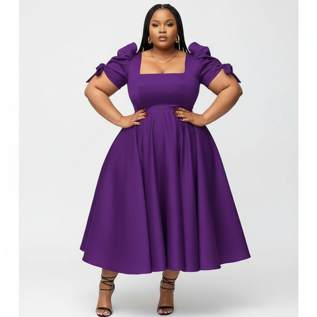 Square Short Sleeve Dress