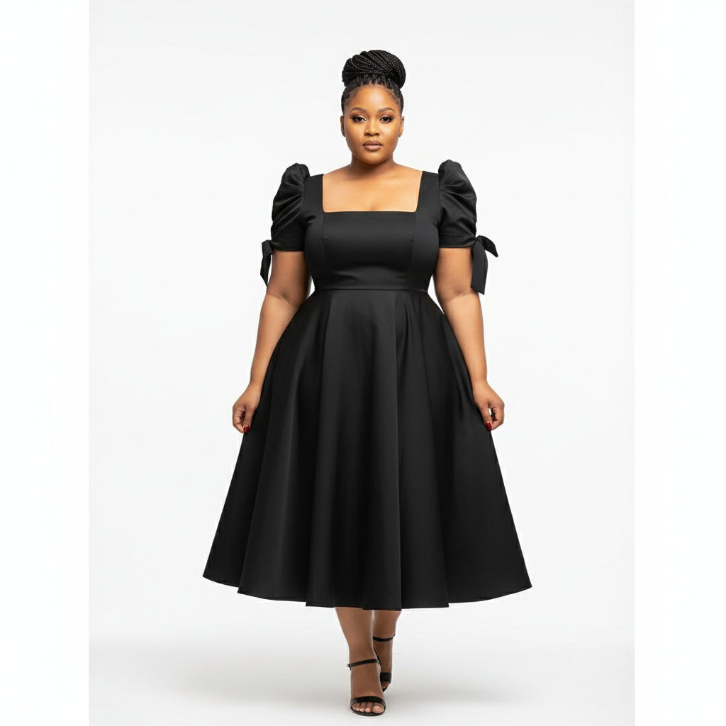 Square Short Sleeve Dress