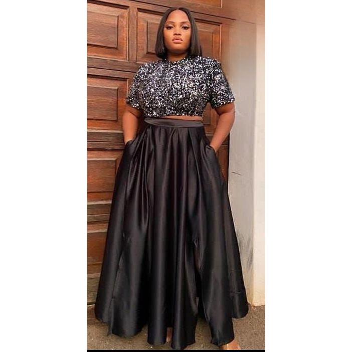 Sexy Glitter Crop Top & Skirt Set