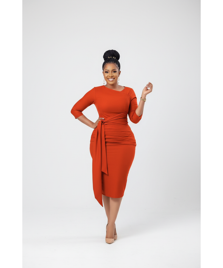 The Nairobi midi body con yellow dress