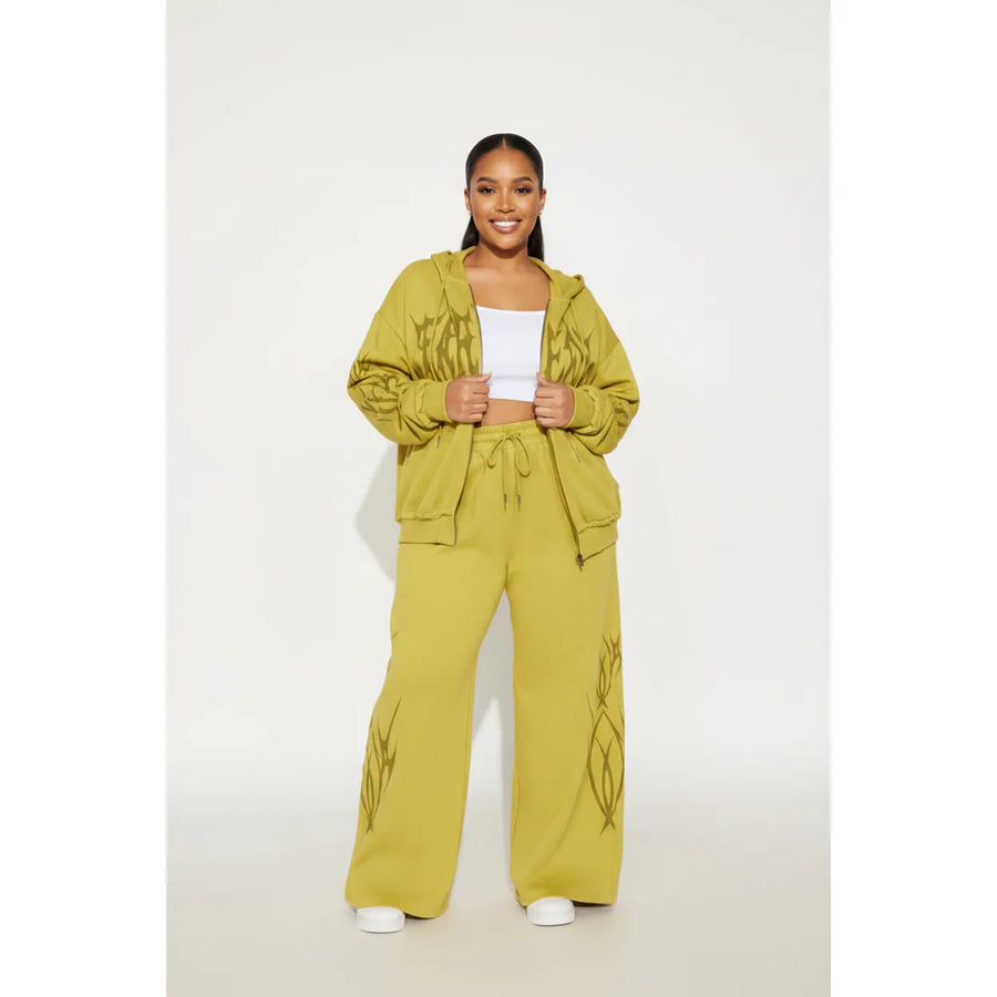 Plus Size Fearless Heat Fleece Tracksuit Set