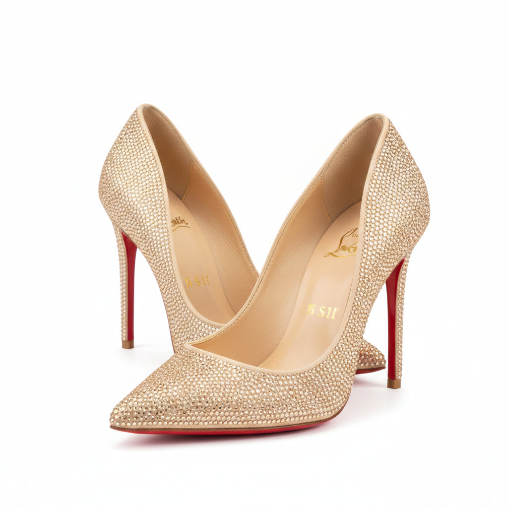 Pointed Toe Rhinestone High Heel