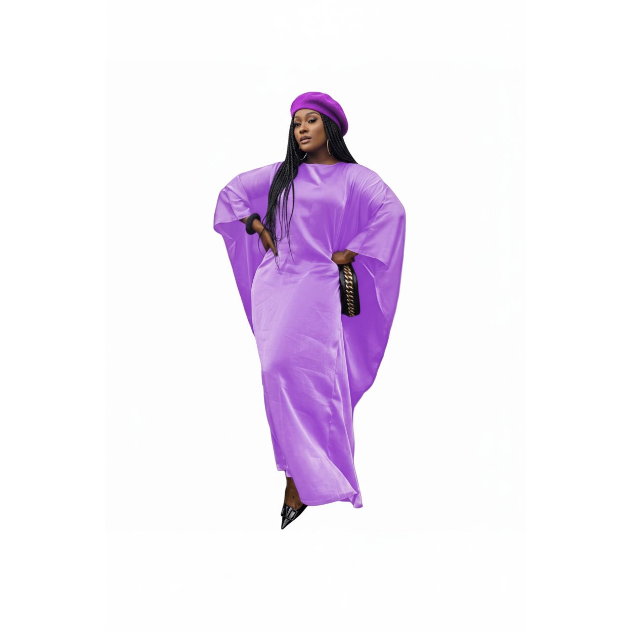 Long sleeve kaftan Satin Robe.
