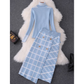Turtleneck Top and Button Skirt Set
