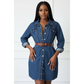 Buttoned Denim Cargo Dress