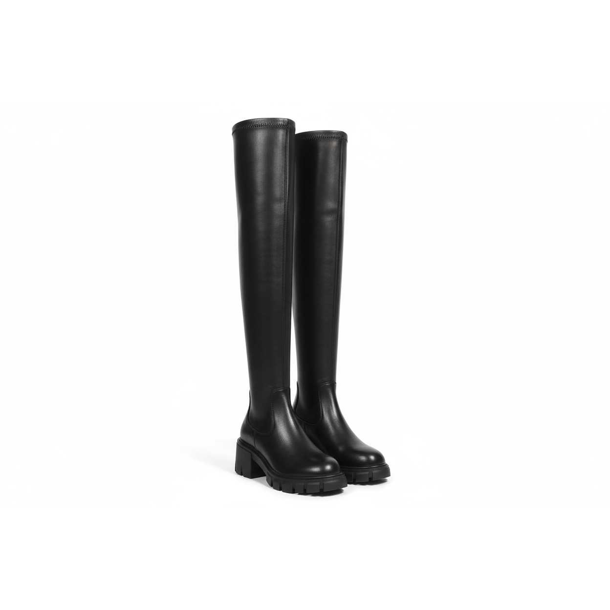 Warm Solid Thigh High Boots