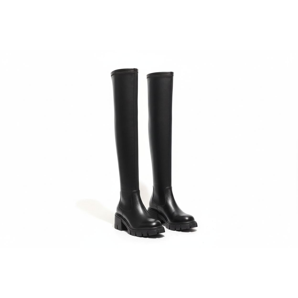 Warm Solid Thigh High Boots