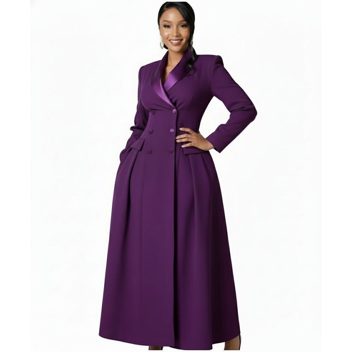 Plus Size Double-breasted Blazer Dress