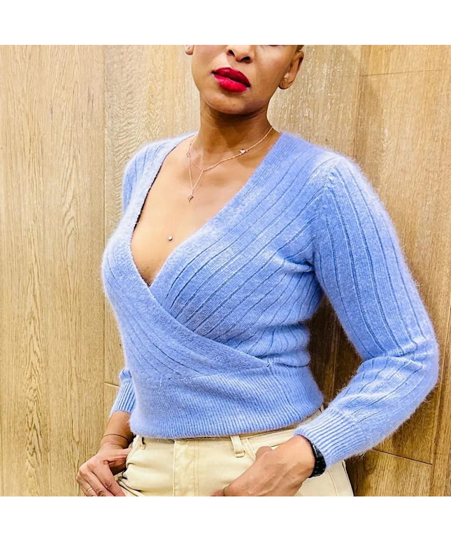 Sexy Knitted V-Neck Top