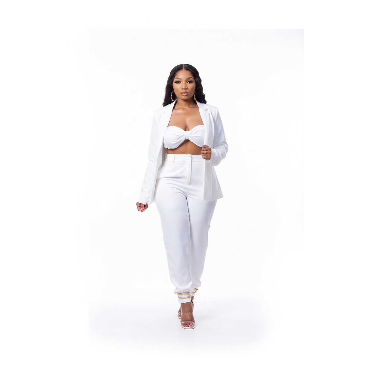 Elegant Solid Color Three Piece Outfit Set