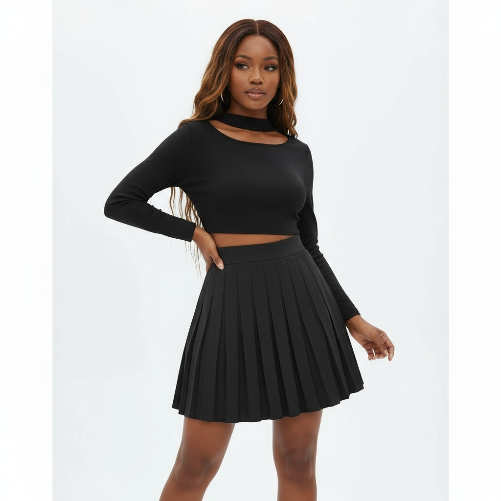 Sexy Pleated Mini Skirt