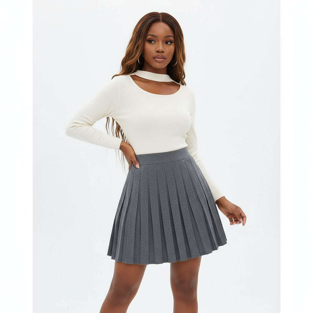 Sexy Pleated Mini Skirt
