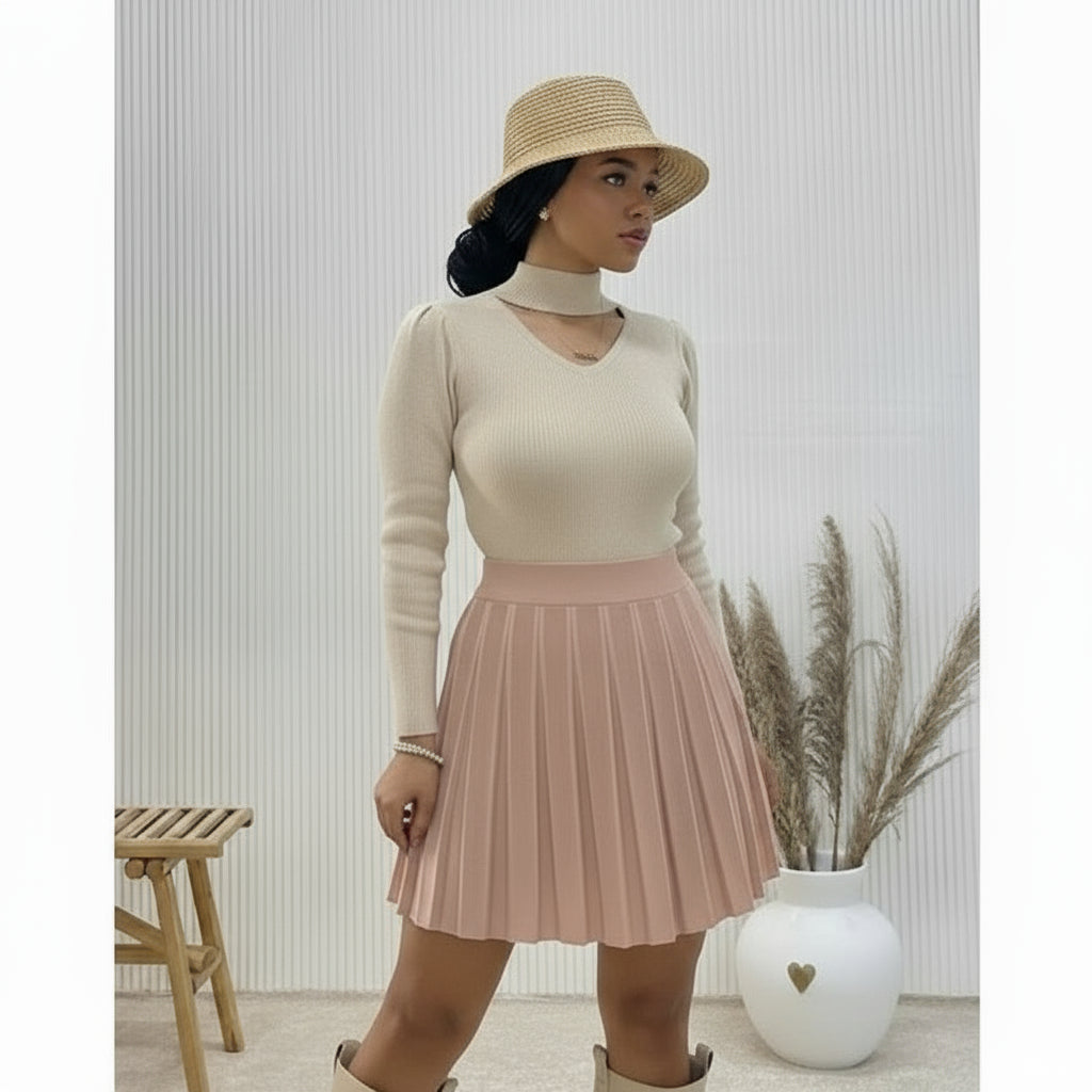 Sexy Pleated Mini Skirt