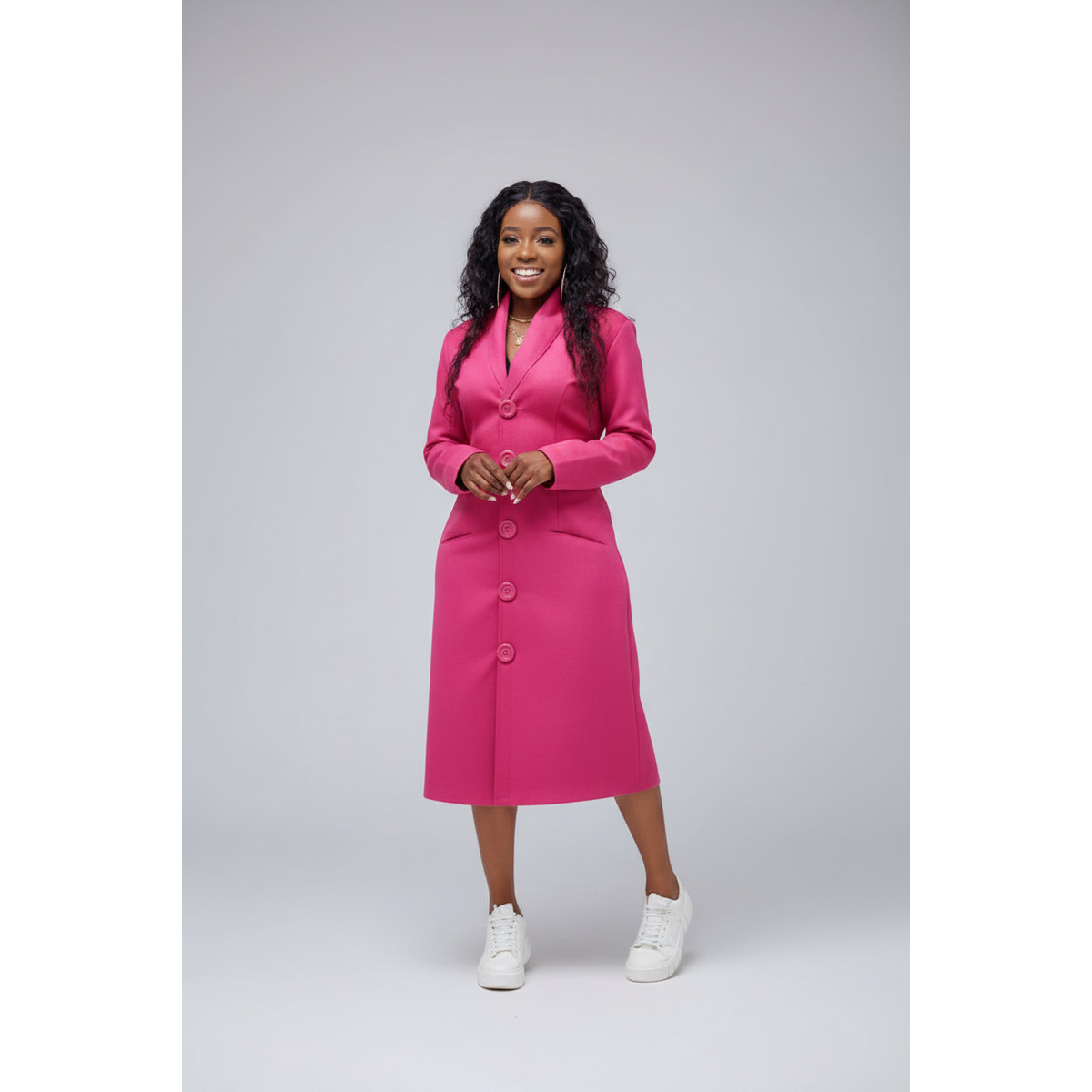 Long Sleeve Solid Color Dress