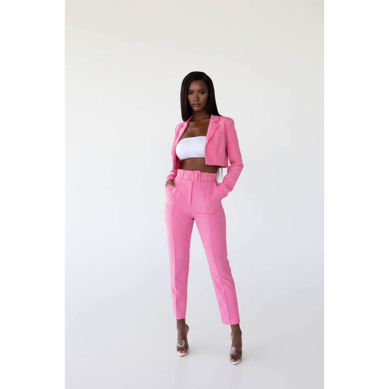 High Wasted Pants And Blazer Set