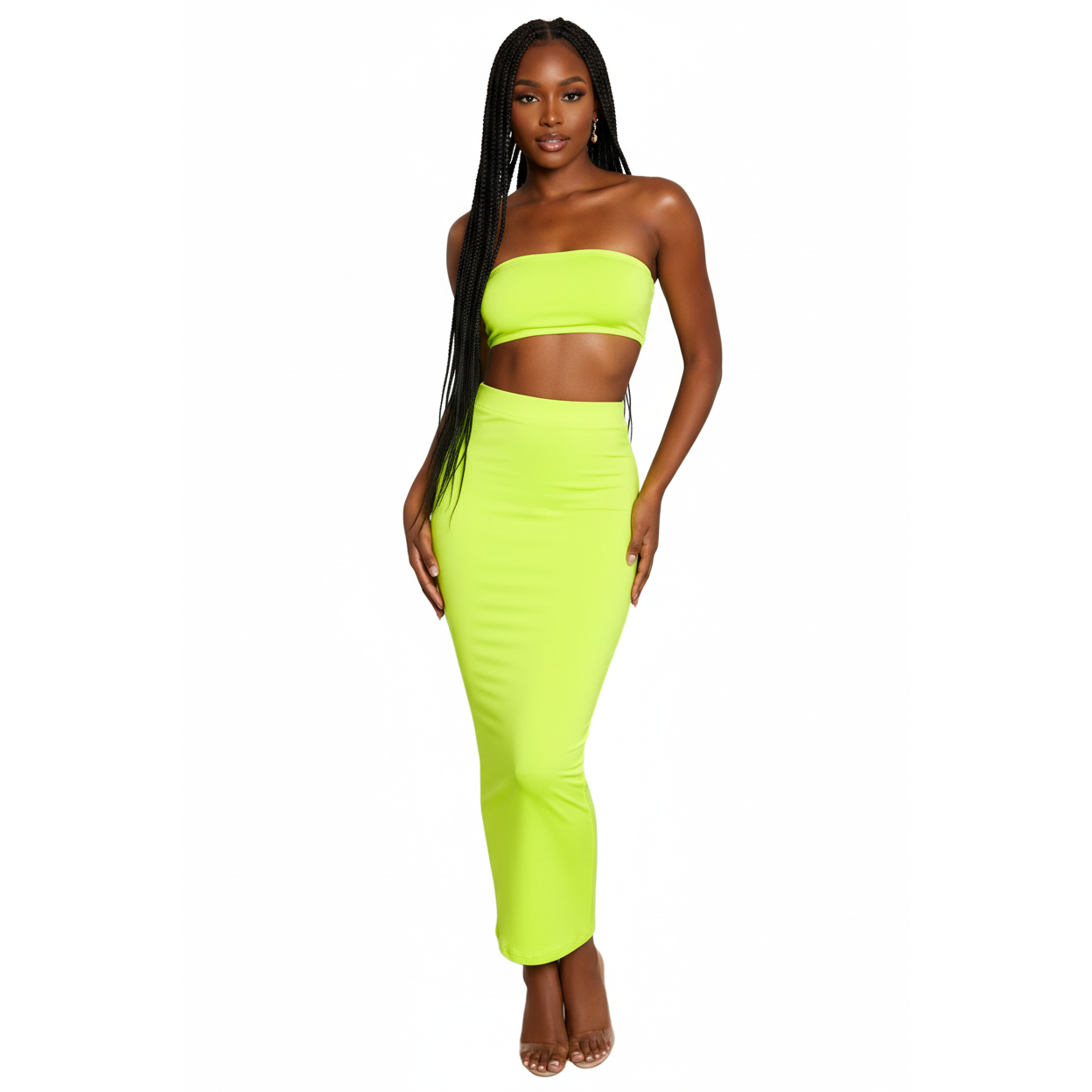 Strapless Crop Top & Long Skirt Set