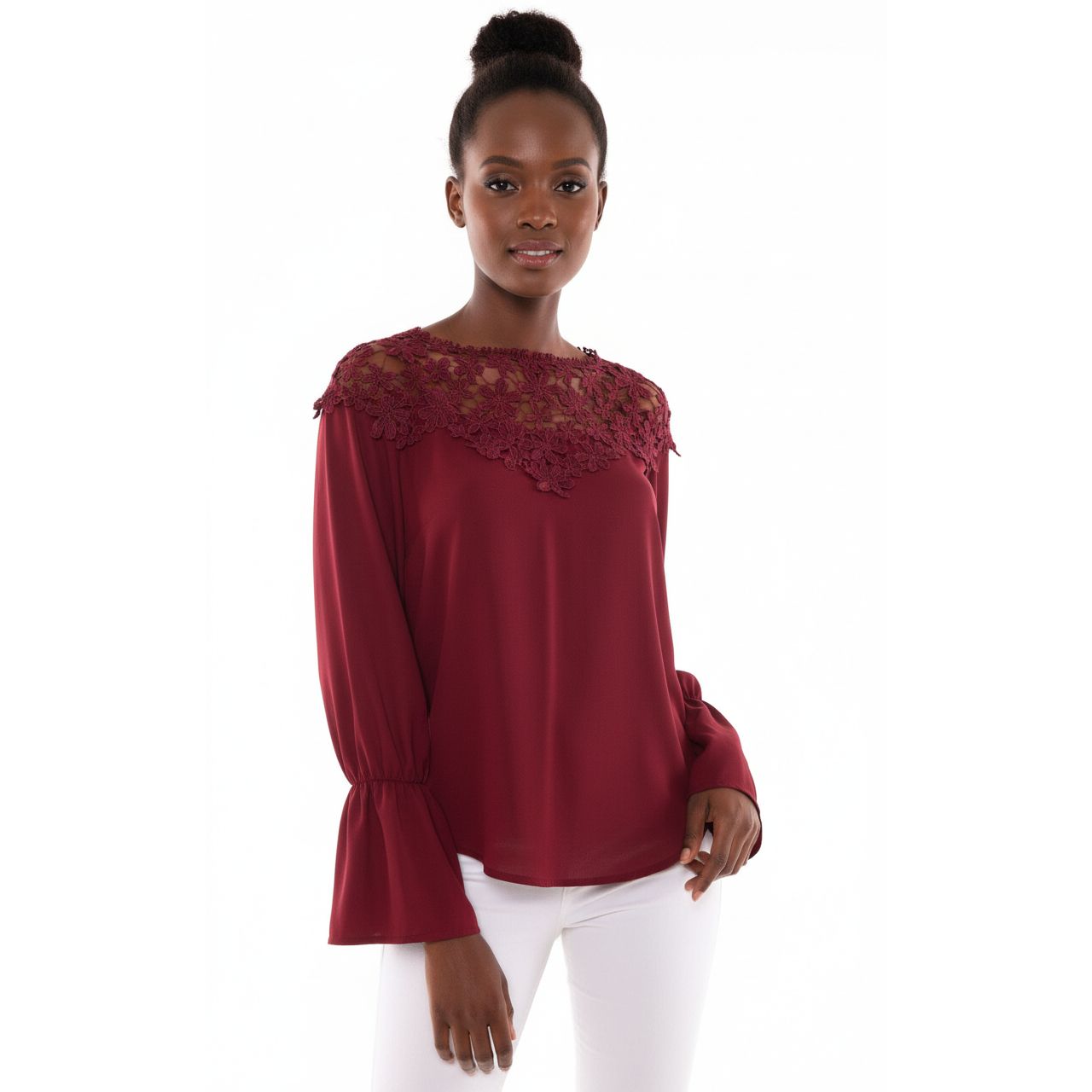 Long sleeve Crochet detailed Top