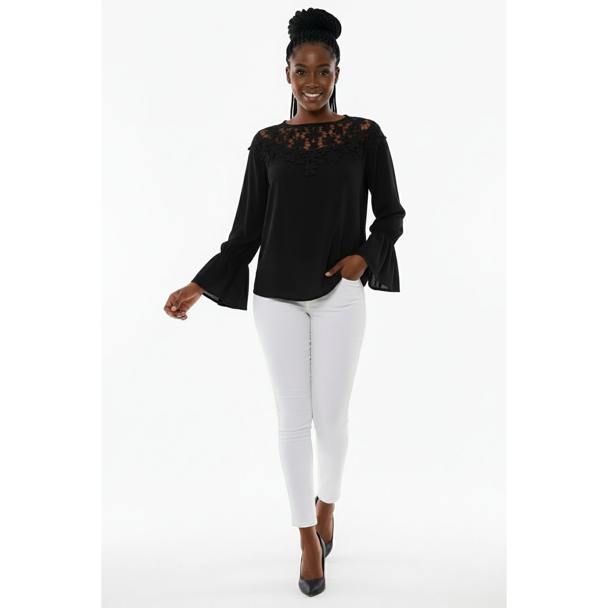 Long sleeve Crochet detailed Top