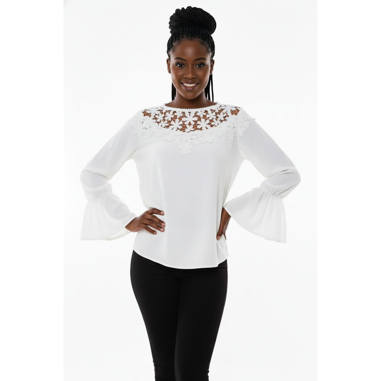 Long sleeve Crochet detailed Top