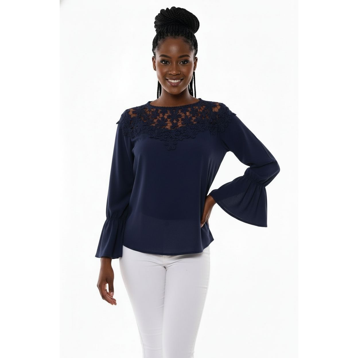 Long sleeve Crochet detailed Top – YELLOW SUB TRADING