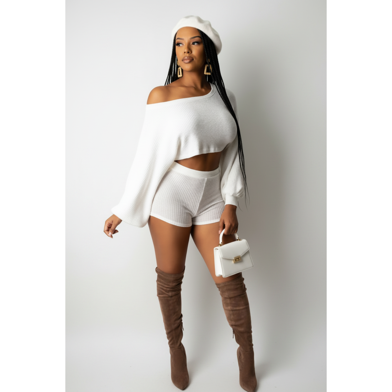 Knit 2 Piece Short Set
