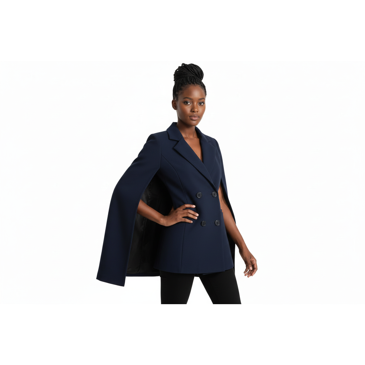Double Breasted Cape Trench Coat