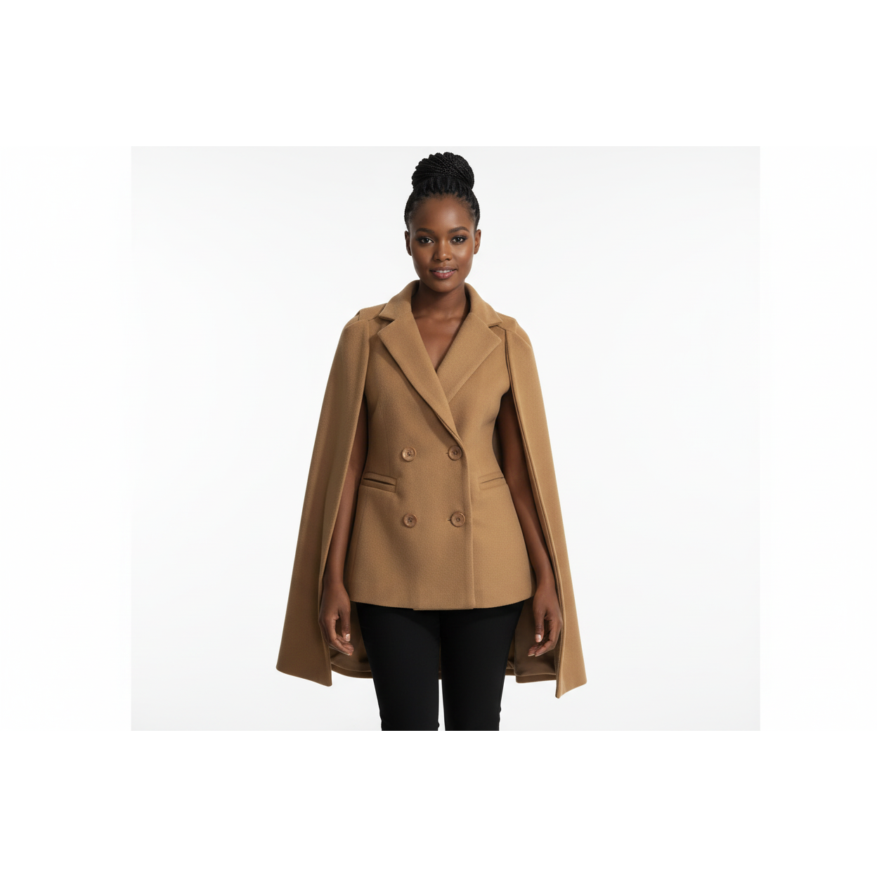 Double Breasted Cape Trench Coat