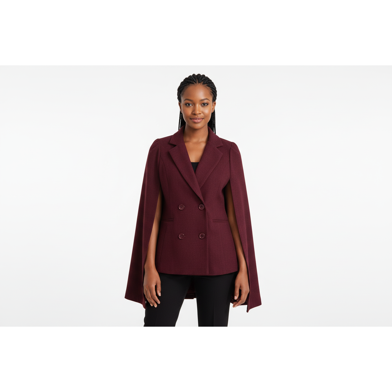Double Breasted Cape Trench Coat