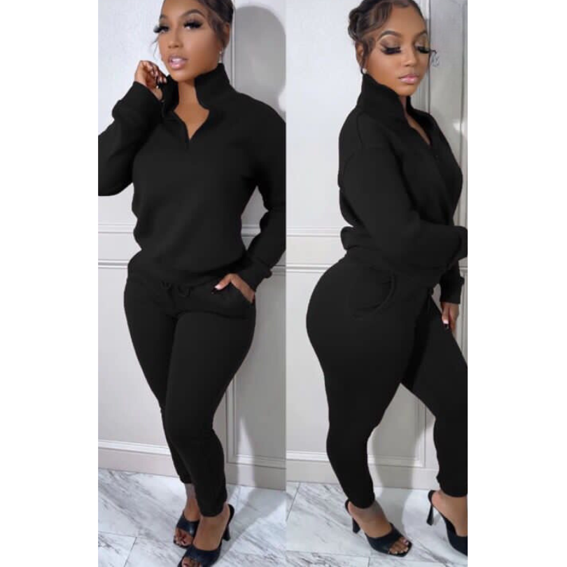 Solid Color Zipper Tracksuits