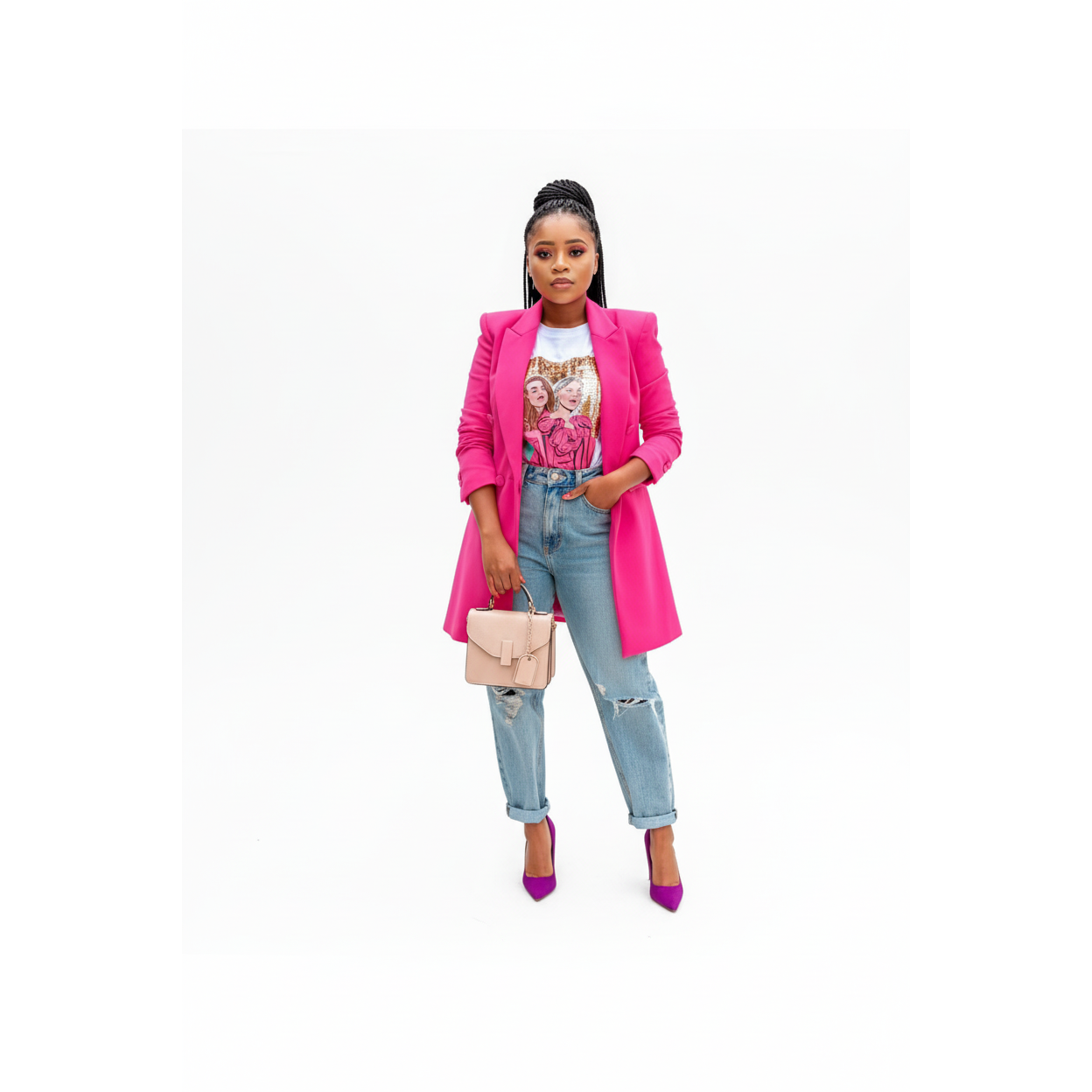 Buttoned Sleeve Long Coat.