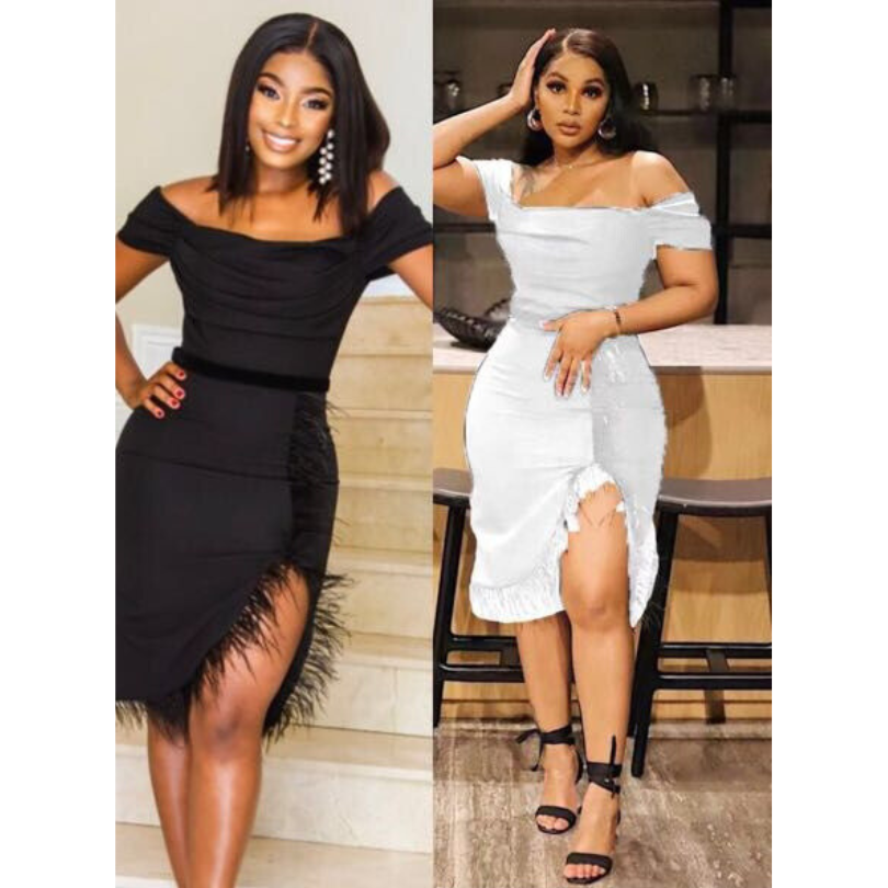 Off Shoulder Slit Dress