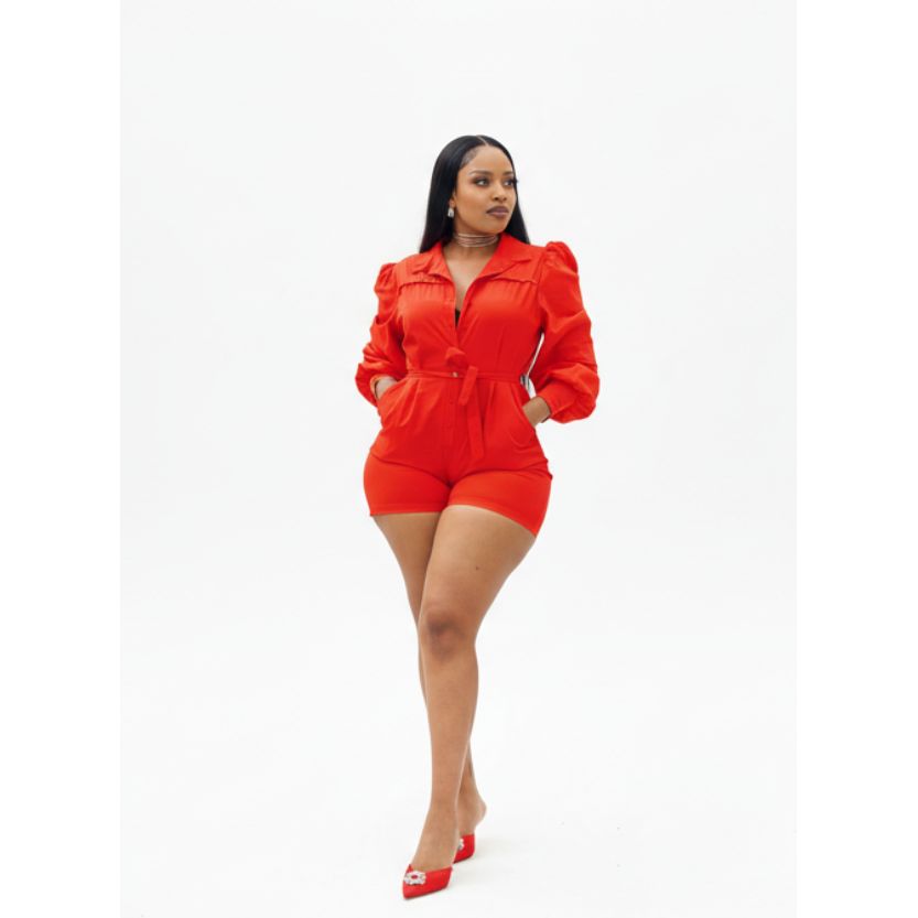 Long Sleeve Short Jumpsuit