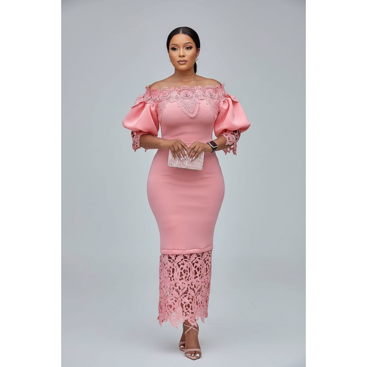 Off Shoulder Formal Office Wear Dress