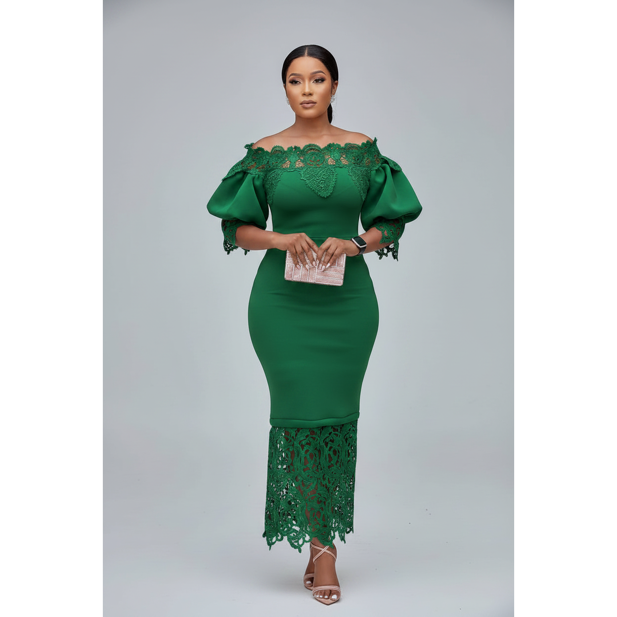 Off Shoulder Formal Office Wear Dress