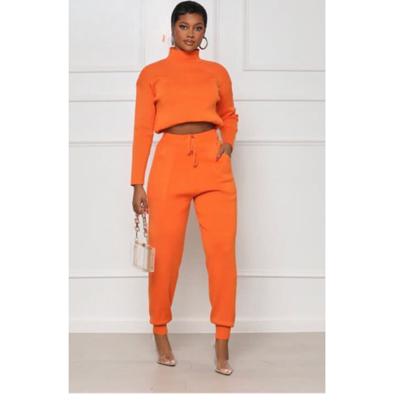 Solid Color Zipper Tracksuits