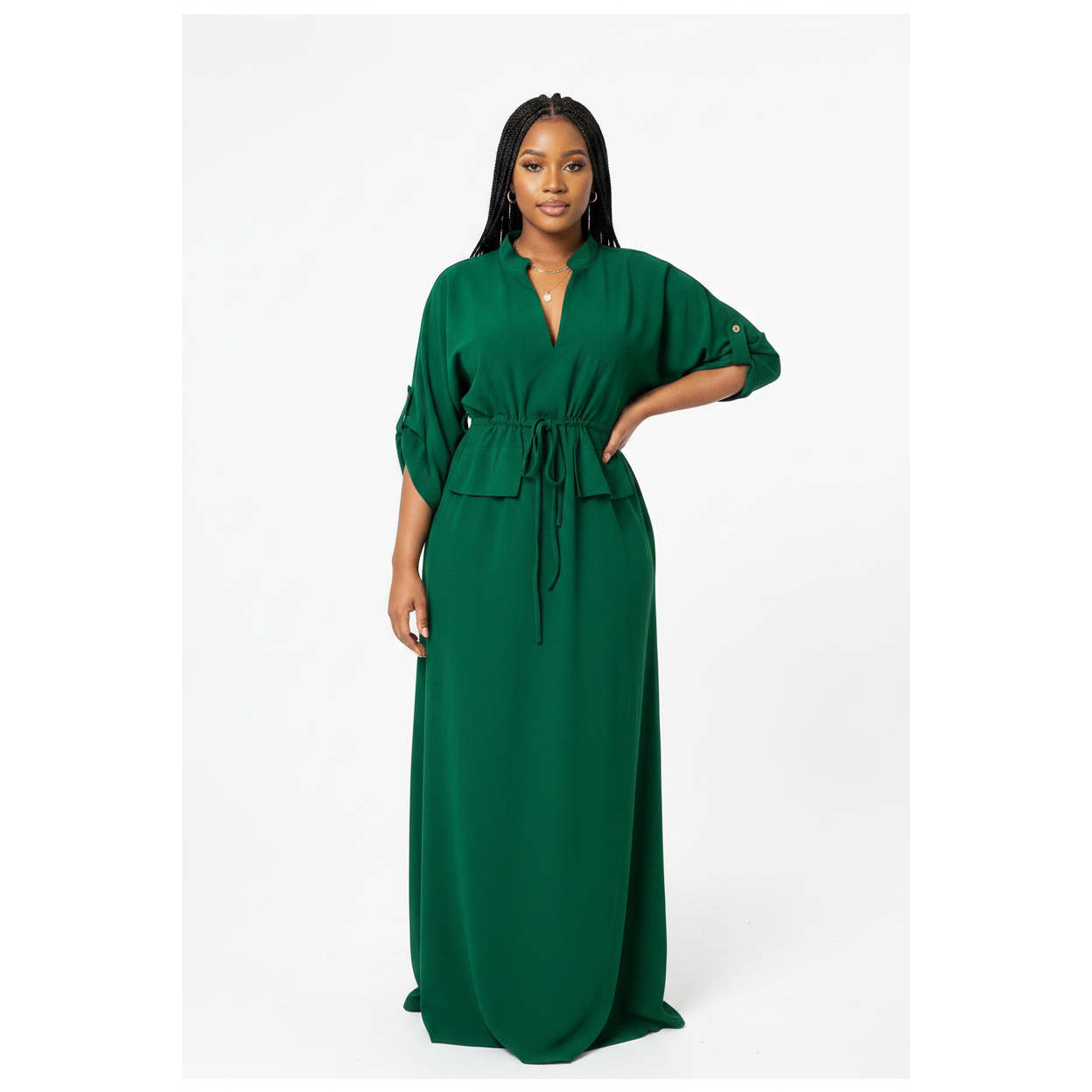 Vintage Short Sleeve Maxi Dress