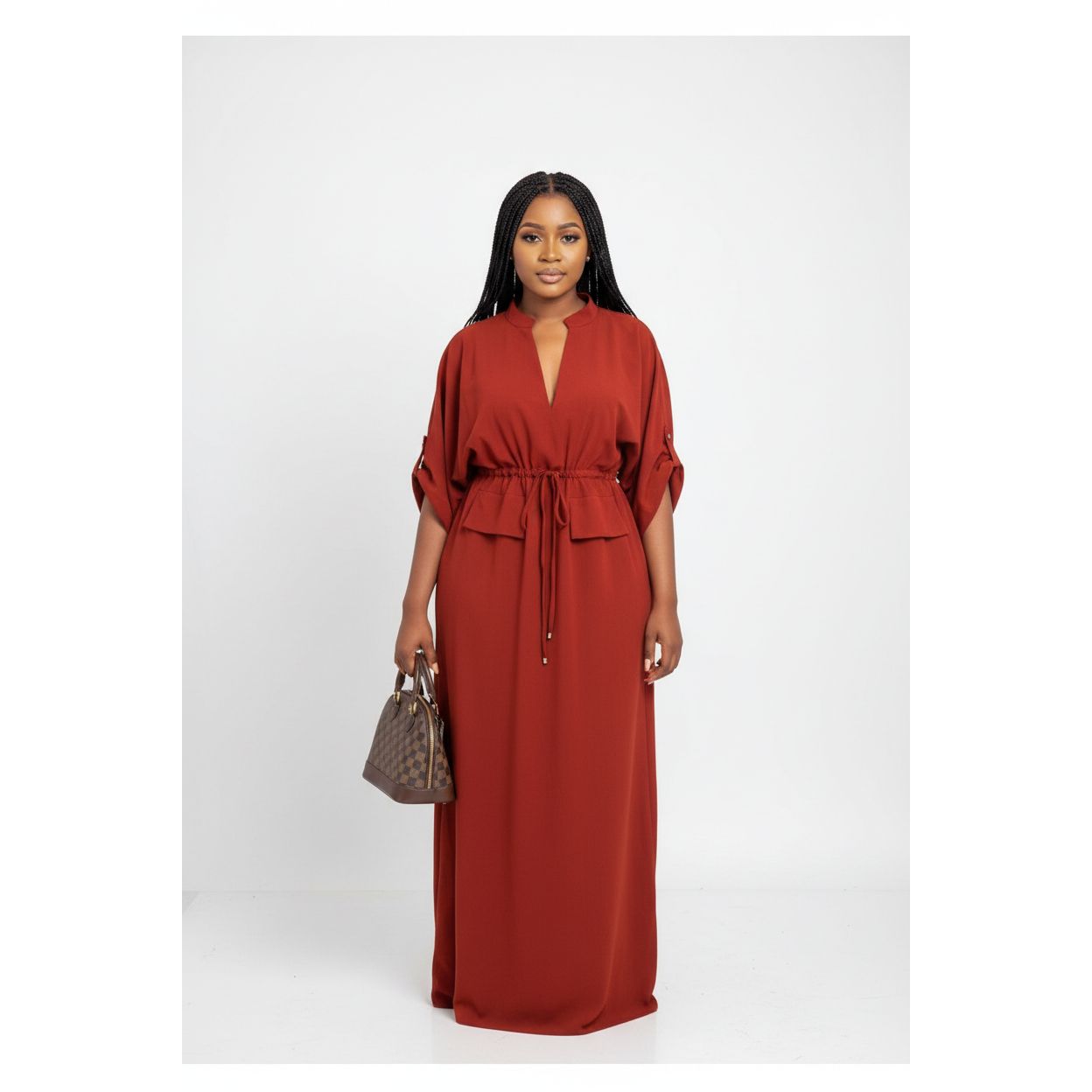 Vintage Short Sleeve Maxi Dress
