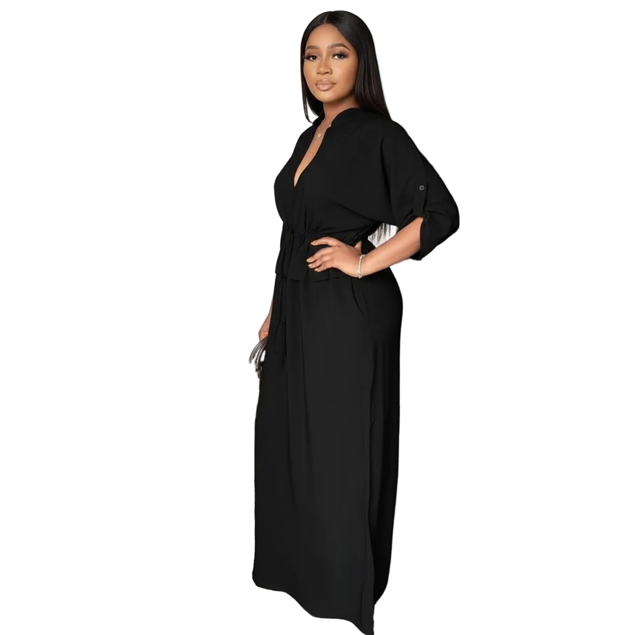 Vintage Short Sleeve Maxi Dress