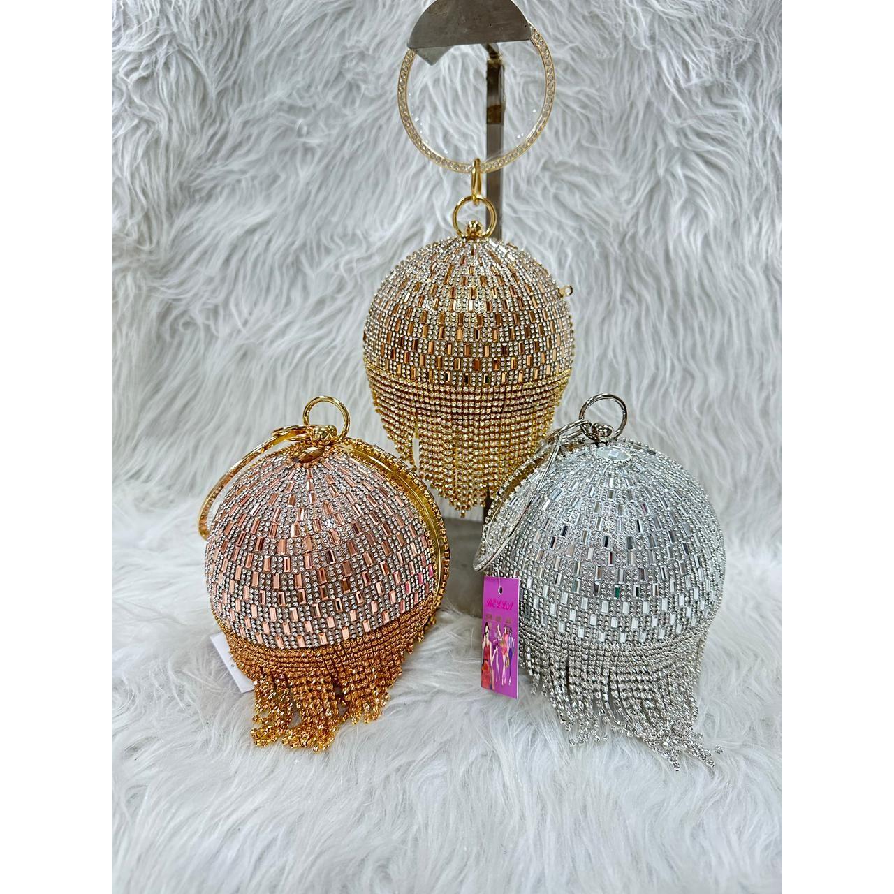 Rhinestone Round Clutch Handbag