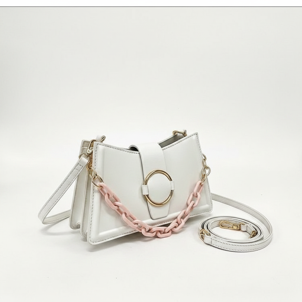 Convertible Clutch & Crossbody with O-Ring Hardware Shoulder Bag