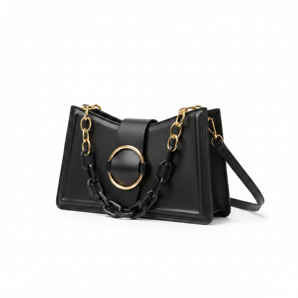 Convertible Clutch & Crossbody with O-Ring Hardware Shoulder Bag