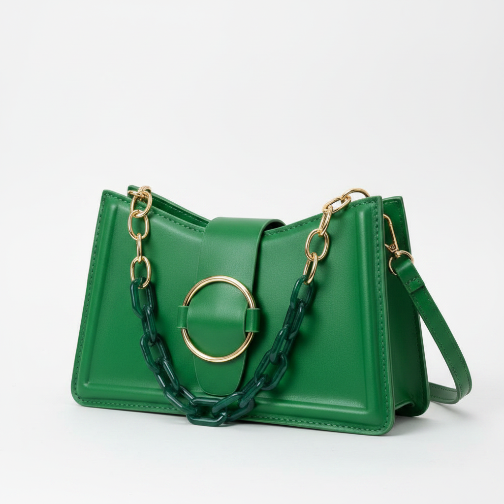 Convertible Clutch & Crossbody with O-Ring Hardware Shoulder Bag